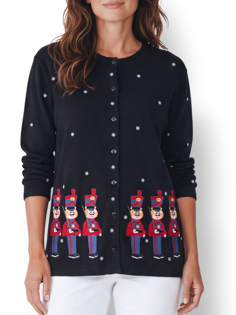 Bechamel Petites Nutcracker Christmas Embroidered Cotton Cardigan PM